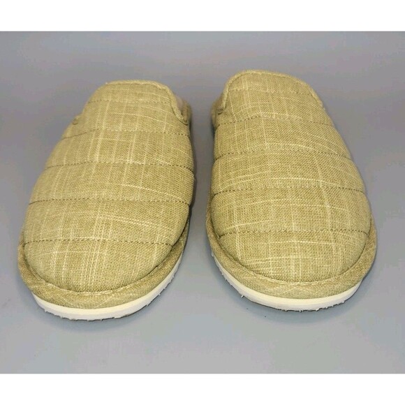 WOODSTOCK Vintage Brand Hemp Baboosh Slipper Mens 9M Tan Slip On Memory Foam - Picture 3 of 11